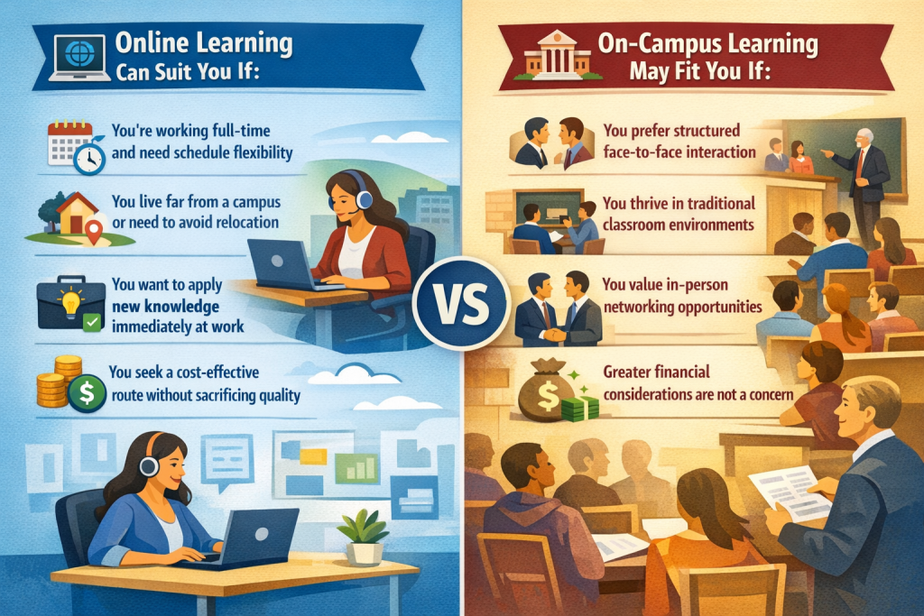 Blog Infographic - Online or On-Campus Cybersecurity Degrees
